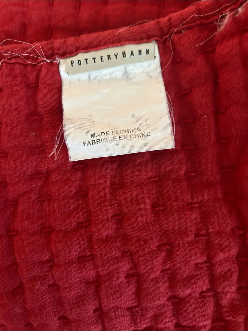 Pottery Barn brick  Red  king size Quilted Coverlet with Shams